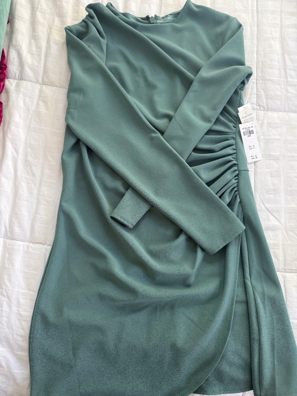 Abercrombie Long Sleeve Mini Ruched Dress NWT Size L